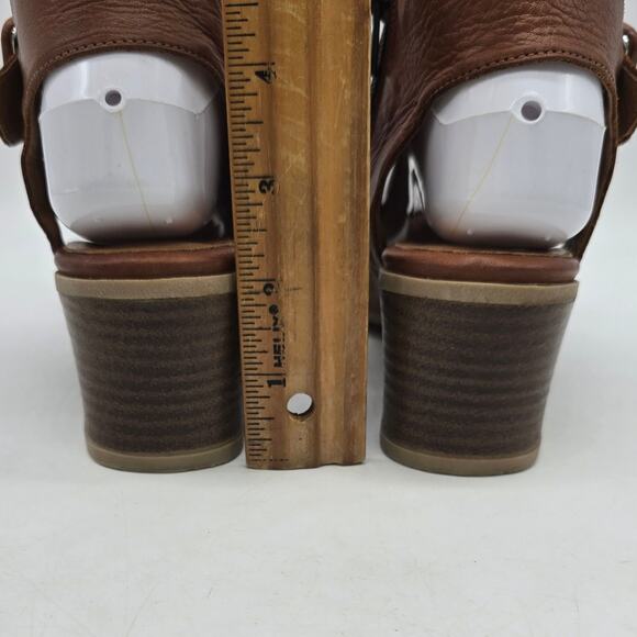 Miz Mooz Scoot Brandy Leather Heeled Sandals Brown Size 39 US 8.5-9 Excellent - Picture 5 of 11